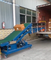 Convoyeur à rouleaux télescopique motorisé automatique à 90 degrés en acier inoxydable pour le chargement et le déchargement de colis, de boîtes et de sacs