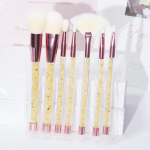 Pinceaux de maquillage en cristal de quartz rose, pierre précieuse améthyste, pinceau cosmétique - Product Image 1