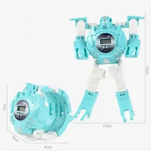 Creative Cartone Animato <span class=keywords><strong>Robot</strong></span> di Plastica Puzzle Orologio <span class=keywords><strong>Giocattolo</strong></span> Educativo Regalo Elettronico di Trasformazione Per 5 7 Anni ABS Lega di Silicone - Product Image 5