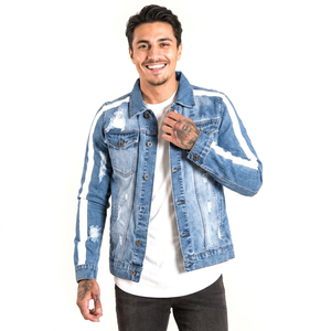 <b>Denim</b> <b>Jacket</b> Manufacturer Oem <b>Custom</b> Mens Jean <b>Denim</b> <b>Jacket</b> Men Casual Bomber Coats Streetwear Windbreaker - Product Image 1