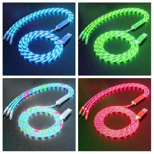 Kabel Pengisi Daya Cepat Bercahaya LED 3 in 1 dengan Konektor Tipe C dan USB untuk Aksesoris Ponsel iPhone - Product Image 5