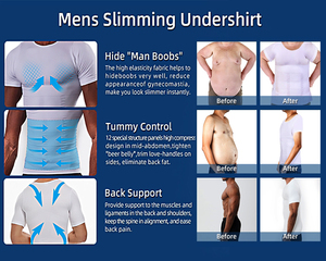 Hygieia Tùy Chỉnh Người Đàn Ông Của Nén <span class=keywords><strong>Undershirt</strong></span> Giảm Béo Shapewear Vest Tập Thể Dục Tummy Kiểm Soát Cơ Thể Shaper Vest Cho Nam Giới - Product Image 3