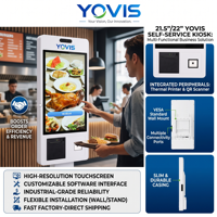 Kiosque de paiement par QR code avec écran tactile de 15,6/21,5/23,8/27 pouces, terminal de commande automatique pour restaurants et commerces de détail