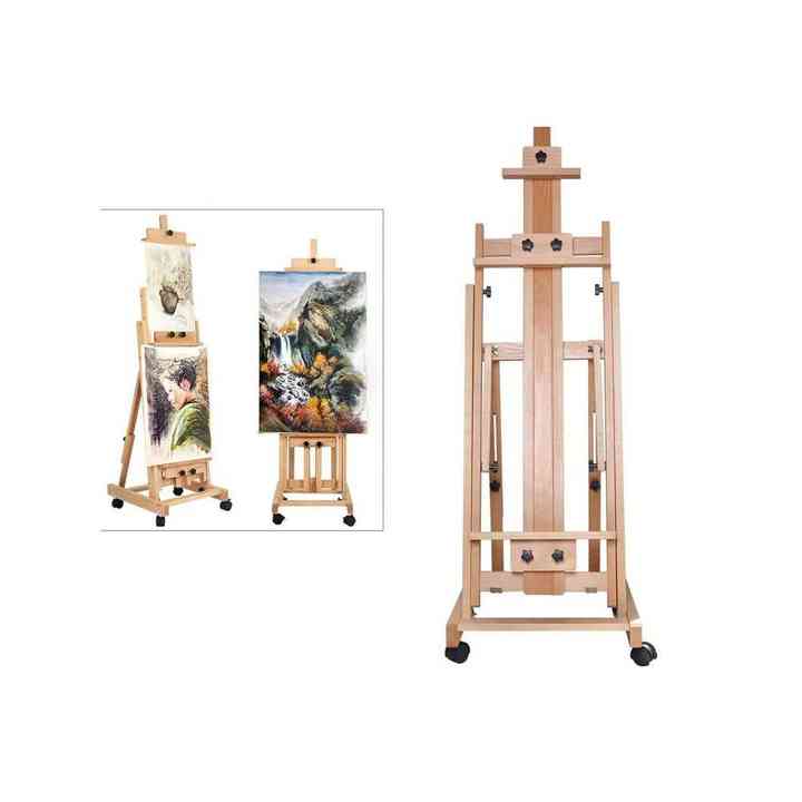 Portable Adjustable Artist Easel Stand Easy Carry Vertical Horizontal Folding Sketch Ease Wheel for Painting Sketching for