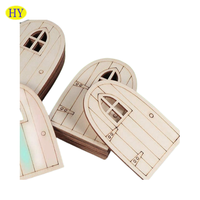 Dekorasi Miniatur dengan Ornamen Gigi Jendela Yang Belum Selesai DIY Kerajinan Rumah Boneka Pot Bunga Model Elf Taman Mini Pintu Peri Kayu