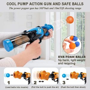 Đồ chơi bắn súng <span class=keywords><strong>Robot</strong></span> cho trẻ em-Bao gồm 2 súng bơm không khí, 48 quả bóng xốp mềm, máy ghi điểm LCD, hiệu ứng ánh sáng và âm thanh - Product Image 3