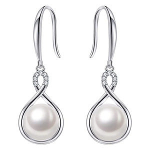 Orecchini Pendenti a Croce Simil-Perla per Donne, Eleganti Orecchini Pendenti per Uso Quotidiano e Feste, Gioielli alla Moda - Product Image 1