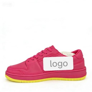 Zapatos de Skate Casuales de Otoño, Color Rosa Neón en Contraste, Parte Superior de Cuero Genuino, Suela de Goma Antideslizante y Resistente al Desgaste, Originales - Product Image 2