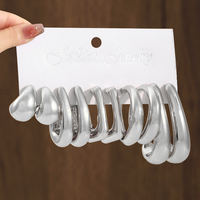 CLBX Lot de 10 boucles d'oreilles géométriques gouttelettes d'eau pour femmes, combo clous et cerceau en résine, vente en gros de bijoux de mode à la mode
