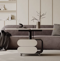 Table basse rectangulaire pliante minimaliste avec roulettes pour hôtel et salon