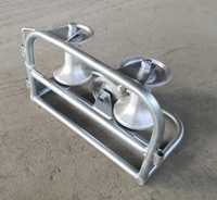 Nouvelle ligne de transmission par câble personnalisable Rouleau de sol d'angle à triple poulie en aluminium avec support OEM