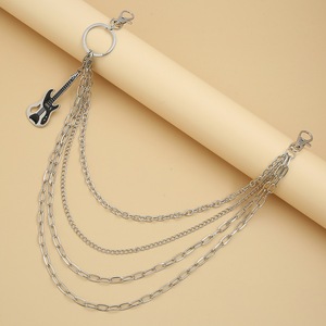 Chaîne de taille multicouche en métal avec pendentif guitare, style Hip Hop Punk, décoration pour pantalon, en alliage de zinc, pour usage quotidien - Product Image 4