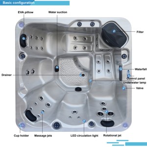 Jacuzzi de Esquina para 5 Personas, Fácil de Instalar, para Terraza o Patio, con Filtro, Bañera de Hidromasaje Balboa, <span class=keywords><strong>Oasis</strong></span> de Jardín - Product Image 4