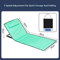 Tapis de plage pliable et léger pour pique-nique, réglable, portable, double usage (assis ou couché), résistant à l'humidité et au sable, 600D