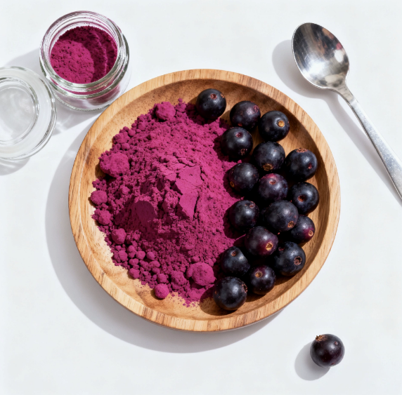 Bulk Pure Natural Acai Berry Powder Freeze Dried Water Soluble Acai Berry Fruit Powder for Beverage Baking Supplement