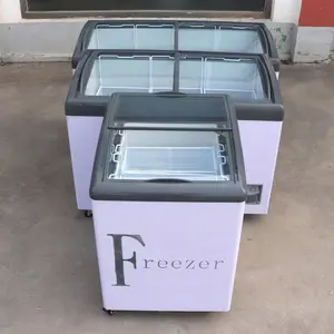 Congelatore orizzontale porta in vetro refrigeratore gelato display fast food frigorifero frigorifero vetrina supermercato congelatore per ghiaccioli profondi