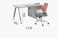 Bureau de travail extensible moderne à hauteur réglable, design en bois ouvert et modulable pour la maison et l'hôtellerie