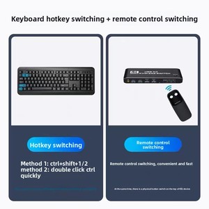 Commutateur <span class=keywords><strong>KVM</strong></span> <span class=keywords><strong>double</strong></span> écran 2 entrées/2 sorties pour extension et mise en miroir 4K 60Hz ultra-clair avec prise casque 3,5 mm en métal FCC CE - Product Image 5