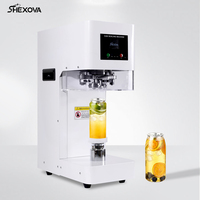Machine de scellage automatique haute vitesse en acier inoxydable pour canettes de thé boba, café, soda et cake pops, avec couvercles faciles à ouvrir