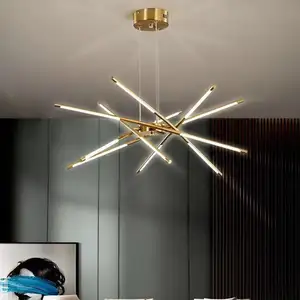 Modern Led Living Room Hotel Round Indoor Gold Luxury Pendant Lighting New Design Chandelier & Pendant Lights