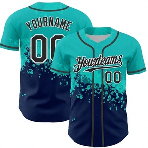 Camiseta Deportiva Unisex Personalizada Sublimada para Béisbol y Sóftbol, Manga Corta, Cierre de Botones, Nombre del Equipo, Número del Jugador - Product Image 1