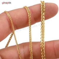 Vente en gros de chaînes tissées en or 18 carats découpées chaîne Chopin DIY bracelet collier pour hommes et femmes accessoires de bijouterie