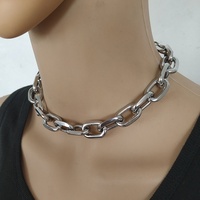 Collar de cadena gruesa estilo punk, exagerado, de metal pesado, para hombre, joyería gótica para discoteca.