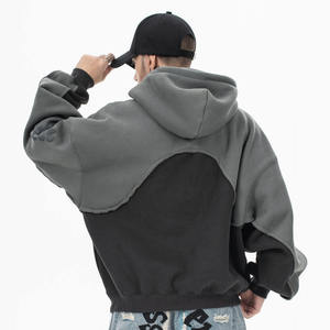 Venta al por mayor de logotipo personalizado de alta calidad Patchwork sudadera sudaderas con capucha para los hombres - Product Image 6
