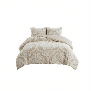 ชุดผ้าห่มนวมลายดอกไม้ 3 ชิ้น ผ้าฝ้ายเชนิลล์ลายดามัสก์ สำหรับตกแต่งบ้าน - Product Image 1