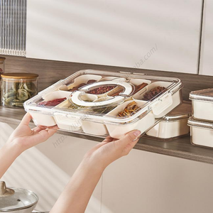 Boîte à collation en plastique à 8 compartiments avec couvercle amovible Syh662 pour le stockage et le service des aliments, plateau à légumes, vente en gros - Product Image 5