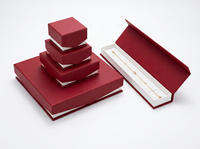 Juego de Cajas de Regalo Rígidas de Lujo Personalizadas para Joyería, con Tapa Magnética de Varios Tamaños, Cajas de Papel para Regalo de Joyería con Inserto de Espuma Blanca