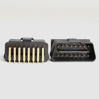 Connecteur mâle OBD2 16 broches à angle droit de 90 degrés, plaqué or, pour diagnostic de voiture et camion 12V