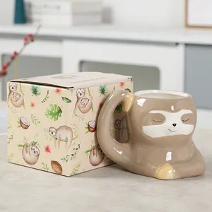 Niedliche Dolomit Faultier Form Tier Tasse Kreative Kaffeetassen Lieferant Hochwertige Keramik becher Trink geschirr Benutzer definierte 3D Cartoon