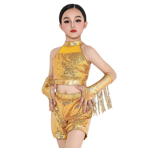 Robe de danse de salon à sequins pour enfants, idéale pour les spectacles intérieurs et extérieurs, et les fêtes - Vente en gros - Product Image 6