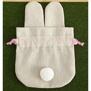 <span class=keywords><strong>Panier</strong></span> de Pâques personnalisé à la mode, avec poignée pliée, décorations mignonnes de lapin de Pâques, en tissu de type lin, pour enfants - Product Image 6