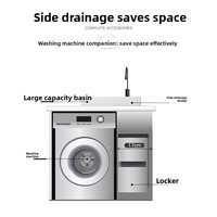Évier de comptoir rectangulaire moderne en céramique avec drain latéral dissimulé, fixation monotrou pour usage domestique et buanderie