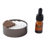 Diffuseur d'aromathérapie pour voiture, couvercle supérieur en alliage d'aluminium, design circulaire, évaporation naturelle, rechargeable, longue durée, moderne