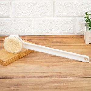 White Bath Shower With Long Handle Gentle <b>Back</b> Skin Scrubber Exfoliate Massage Body Cleaning <b>Brush</b> for Car Bathroom Use - Product Image 3
