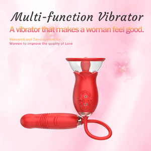 AIERSHA Stimulator Klitoris Rose Lidah Mengisap Menjilat <span class=keywords><strong>2</strong></span> in 1 G Spot Dildo Mainan Seks Dewasa Rose Vibrator untuk Wanita - Product Image 4