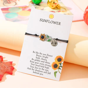 Moda exquisita girasol abeja tejida a mano girasol valiente tarjeta bendición cuerda para niñas y niños - Product Image 2