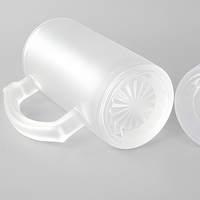 Tasse en verre dépoli pour Sublimation, transparente, avec poignée, gobelet personnalisé en vrac, 16oz, nouveauté