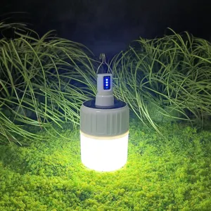 Bombilla DE EMERGENCIA solar portátil Impermeable 3 modos de iluminación Bombilla de energía solar recargable por USB Lámpara LED para acampar al aire libre