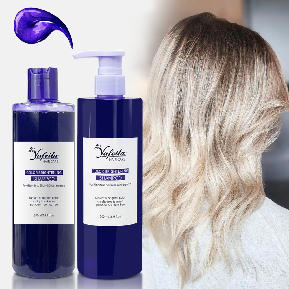 500 ml professioneller veganer lila toner ohne gelbe und blaue shampoo für blonde und mit farbe behandelte haare