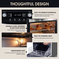 Four à friteuse à air électrique avec boîtier en acier inoxydable, capacité de 23 L, revêtement antiadhésif, multifonction pour un usage domestique