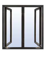 Ventana de Aluminio de Lujo para Baño, Diseño de Ventana de Granero con Espejo, Impermeable, para Interiores del Hogar