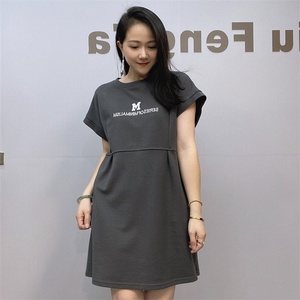 Vestido Midi <span class=keywords><strong>de</strong></span> Algodón LFF-120/European Station, Elegante, Casual, Estilizador, Corte en A, para Mujer, Verano, <span class=keywords><strong>Manga</strong></span> <span class=keywords><strong>Corta</strong></span>, Cintura Alta, Holgado - Product Image 6