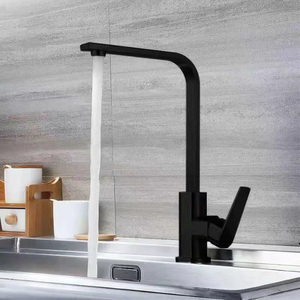 Grifo mezclador frío y caliente para cocina de aleación de Zinc Grifos de cocina en forma de 7 <span class=keywords><strong>Griferia</strong></span> montada en cubierta de un solo mango - Product Image 2