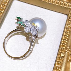 Bague en argent 925 avec perle naturelle, polyvalente, tendance, micro défauts, cadeau idéal, 13-14 mm, édition commuter - Product Image 4