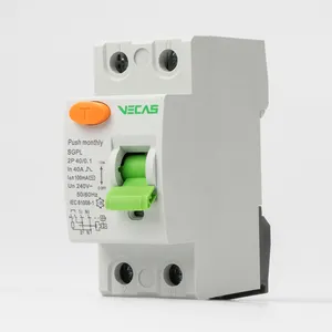 Vecas Sgpl Elektrische Miniatuur Air Aardlekschakelaar 16A 25A 32A 2 4 Pole Ac 240/415V rcbo Aardlekschakelaar