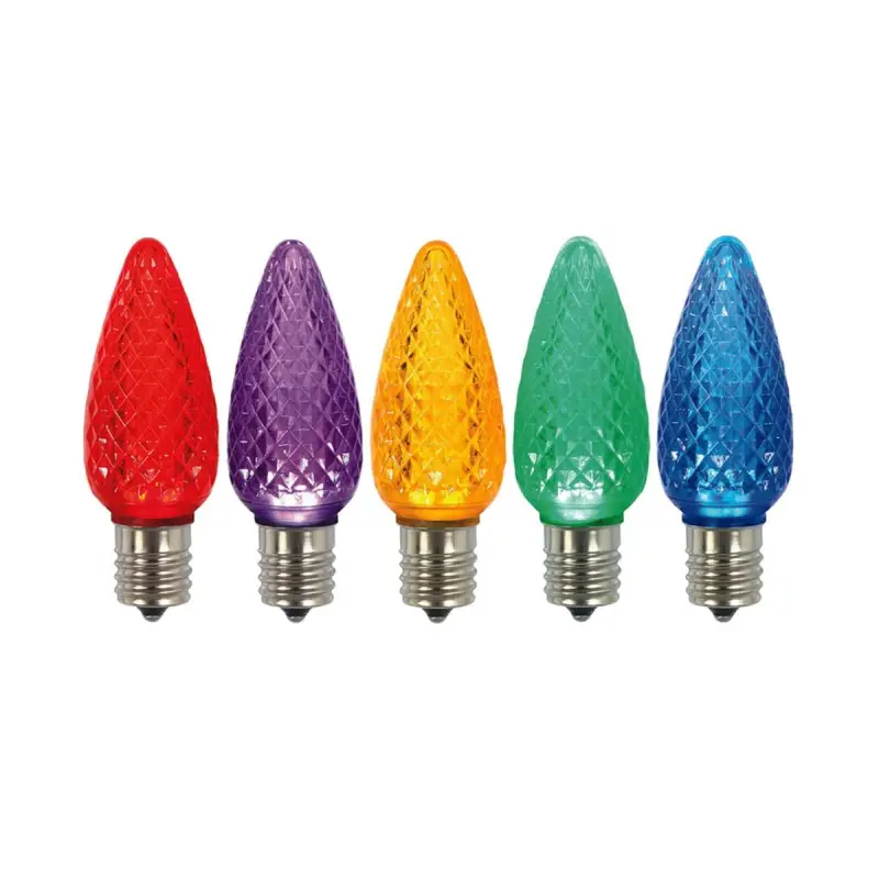 C9 Christmas Light Candle Shape LED Bulb Twinkle Multicolor LED Replacement Christmas Light Bulbs